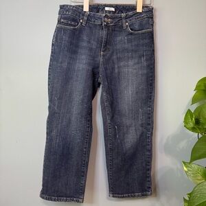 ✨3/$20✨ Liz & Co Mid Rise Blue Capri Stretch Jeans. Women’s Size 8